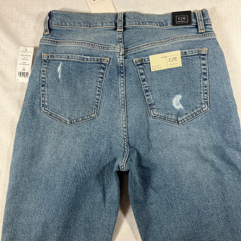 NWT Current/Elliott Original Boyfriend Sunny Destructed Jeans, Size 25 - Picture 6 of 14